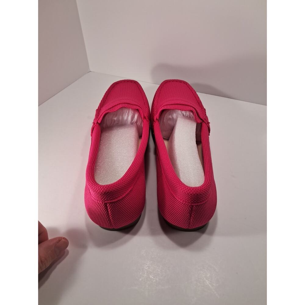 Vespiero Hot Pink Knit Penny Loafers Women's 9 Memory Foam Slip On Flats - Picture 7 of 9